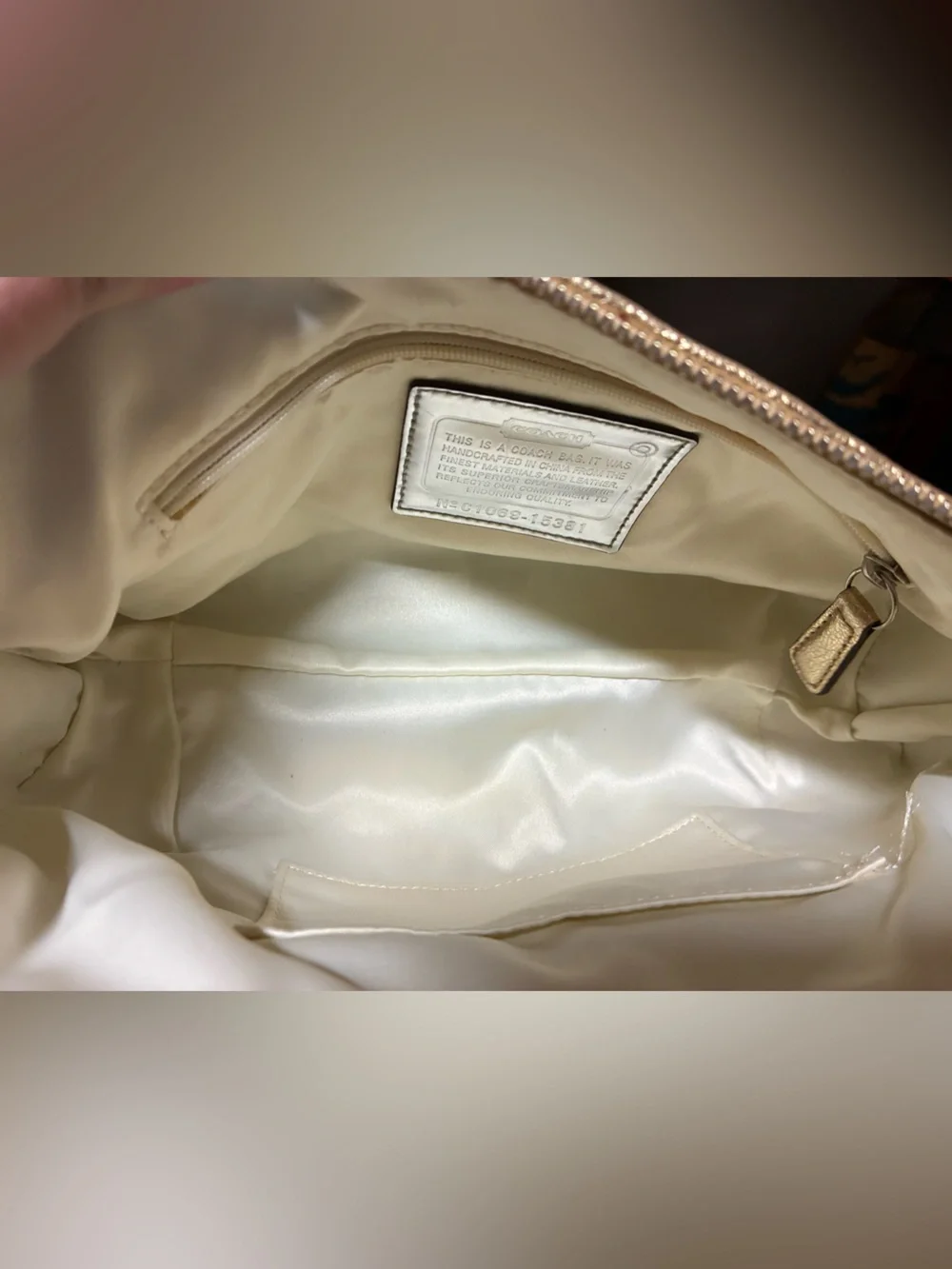 Coach Poppy Gold Sequin Groovy Hobo Shoulder Bag with Disco Ball Charm